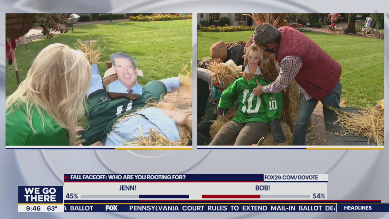 Fall Face Off Friday: Bob and Jenn make scarecrows of one another