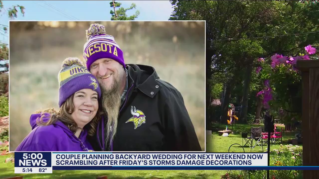 Little Canada couple working to rebuild backyard wedding setup after storm damage