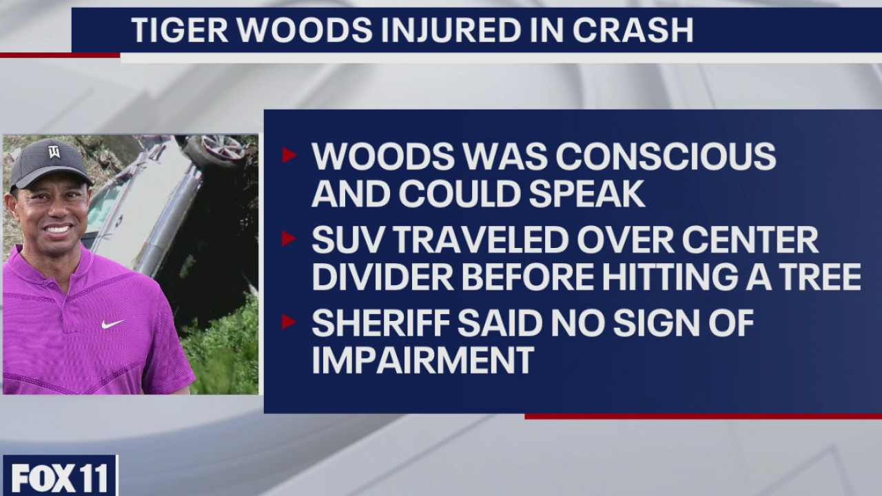 Tiger Woods remains hospitalized following horrific car crash