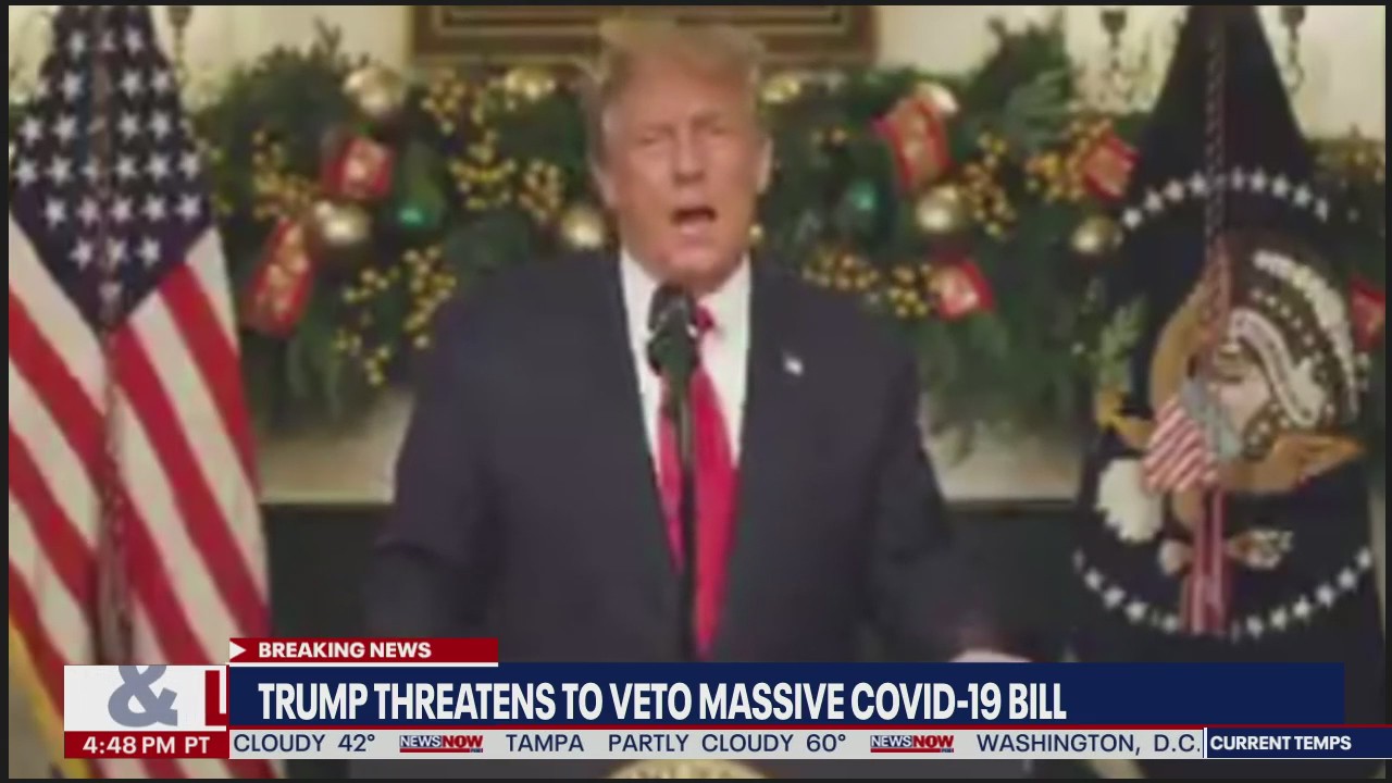 President Donald Trump asks Congress to amend COVID relief bill