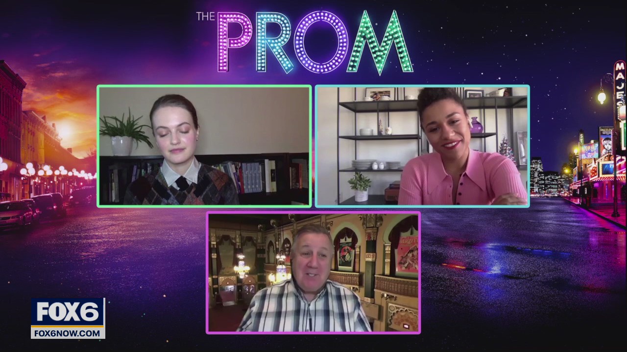 Gino talks with stars of the film The Prom