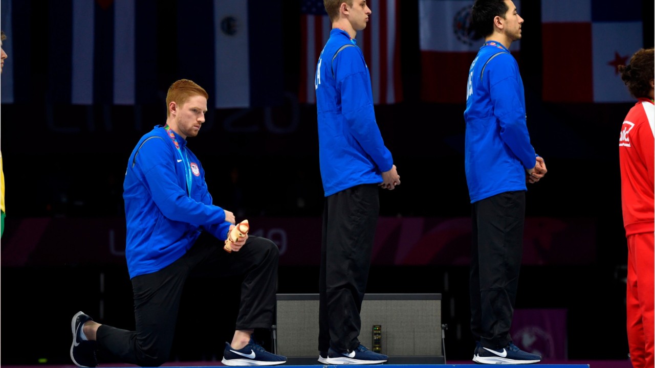 US fencer punished for kneeling on podium at Pan Am Games, other athletes warned