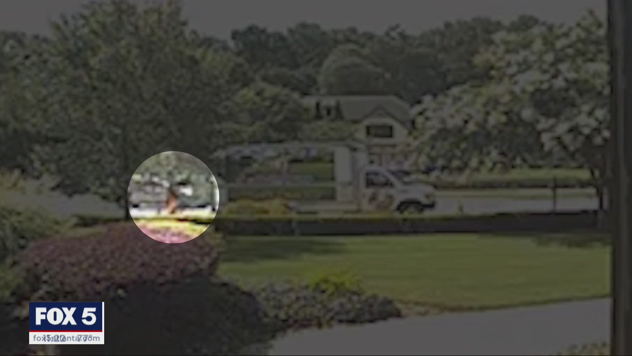 Man seen taking lawn equipment