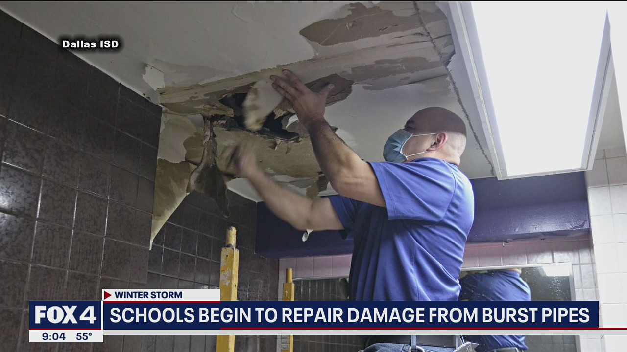 School begin to repair damages from burst pipes