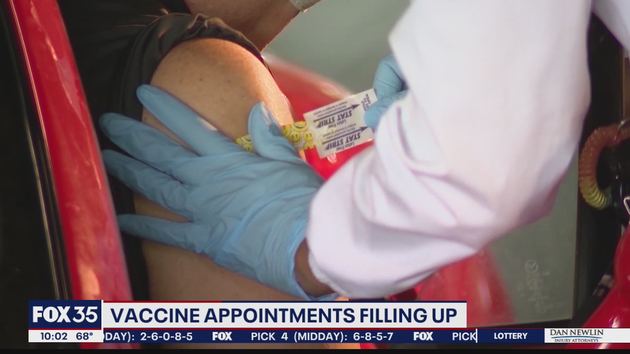 Vaccine appointments filling up over high demand
