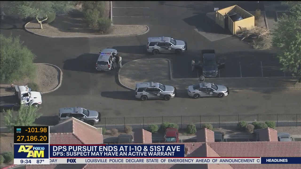 DPS pursuit ends at I-10 and 51st Avenue in Phoenix
