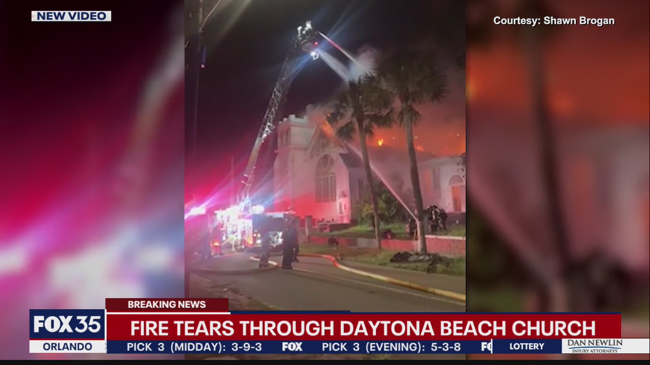 Fire tears through Daytona Beach church