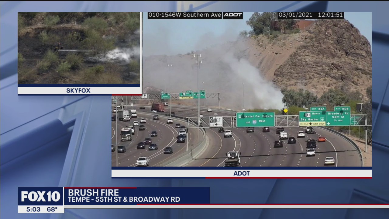 Brush fire extinguished near I-10 and Broadway