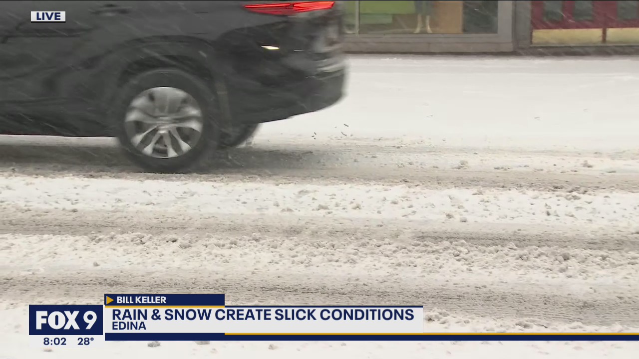 Freezing rain, snow create slick road conditions in Twin Cities metro