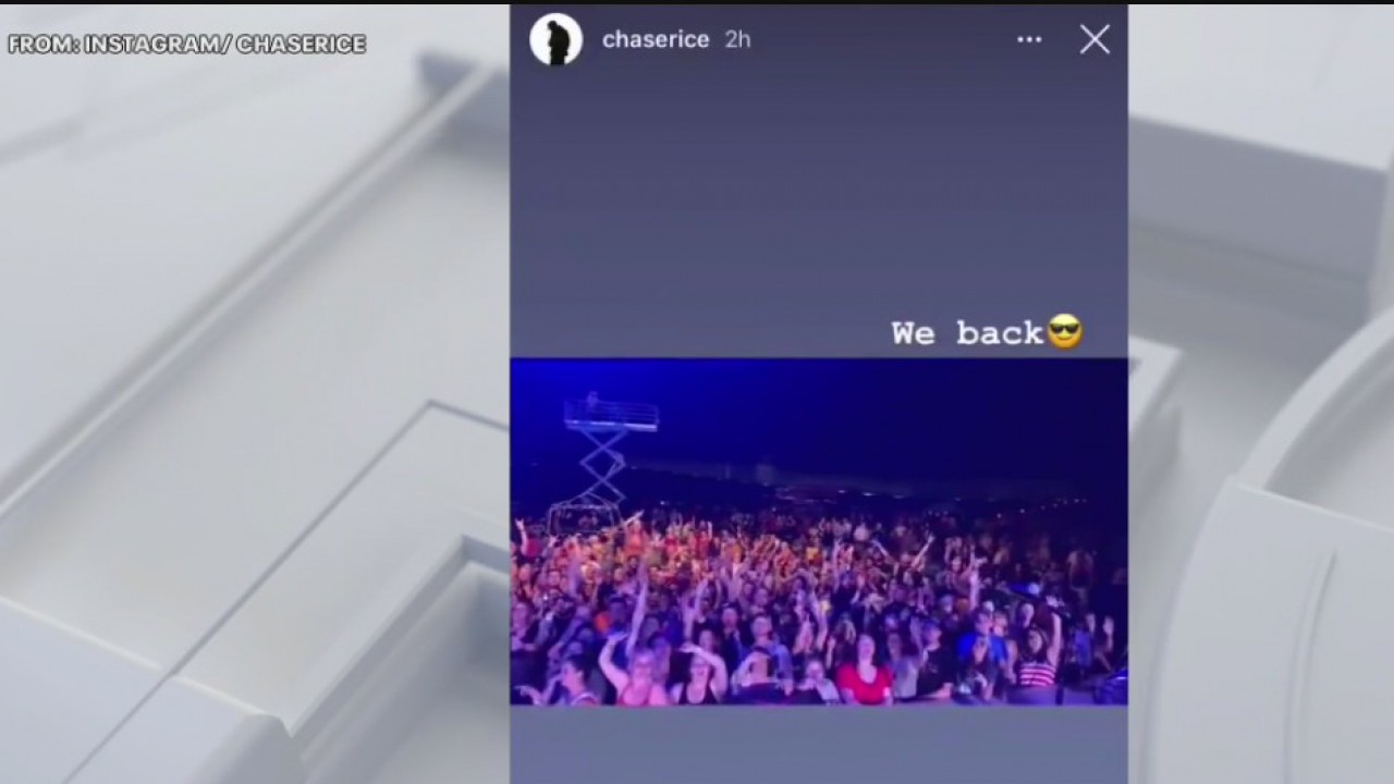 Country singer Chase Rice catches backlash for video of packed Tennessee concert amid spike in COVID-19 cases