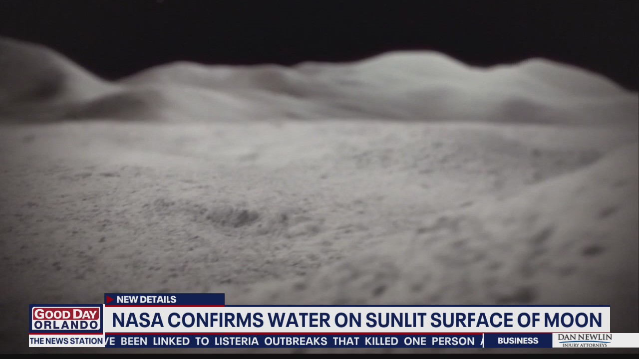 NASA confirms water on sunlit surface of moon