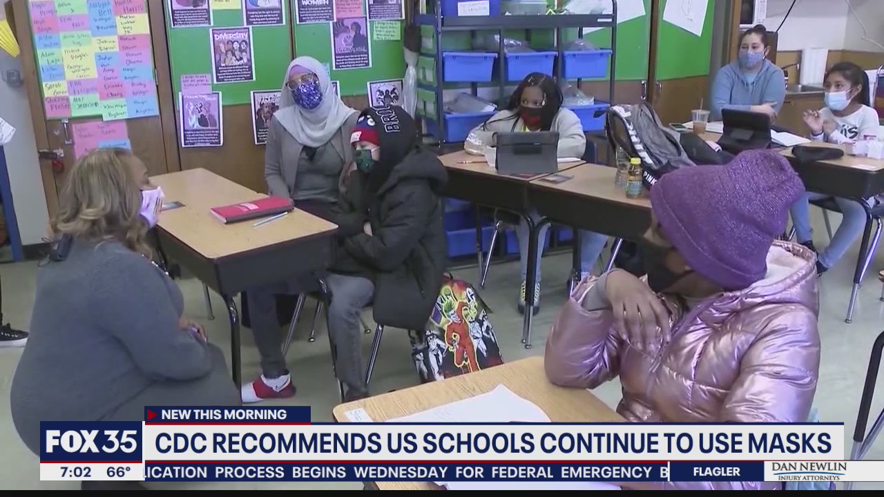 CDC recommends all schools continue to use masks