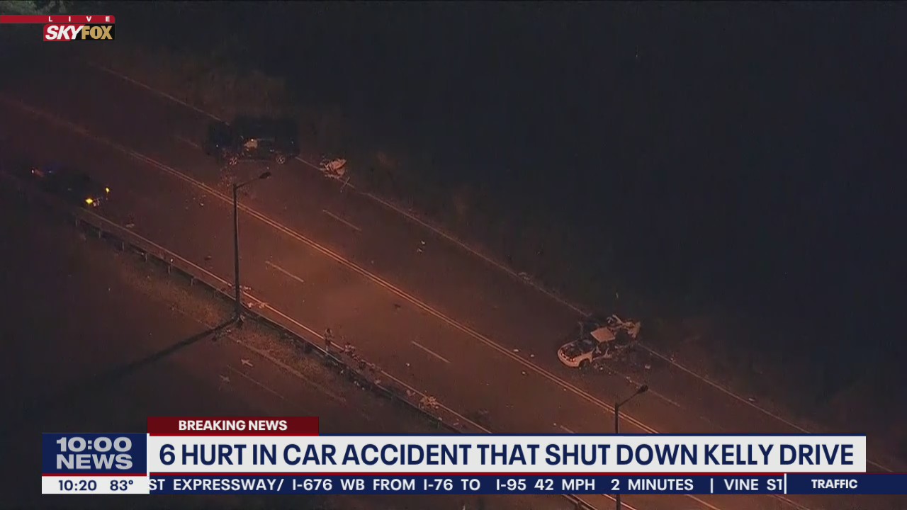 Officials: 6 hurt in crash on Kelly Drive