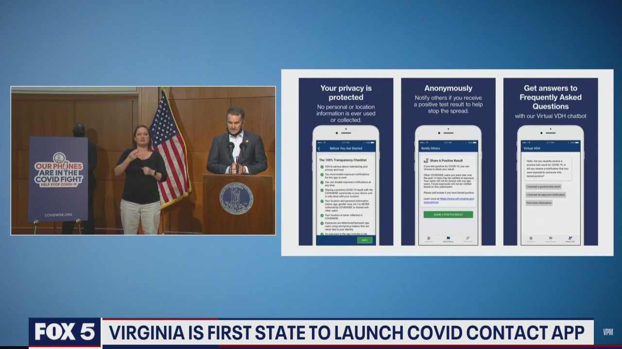 Virginia is first state to launch COVID contact app