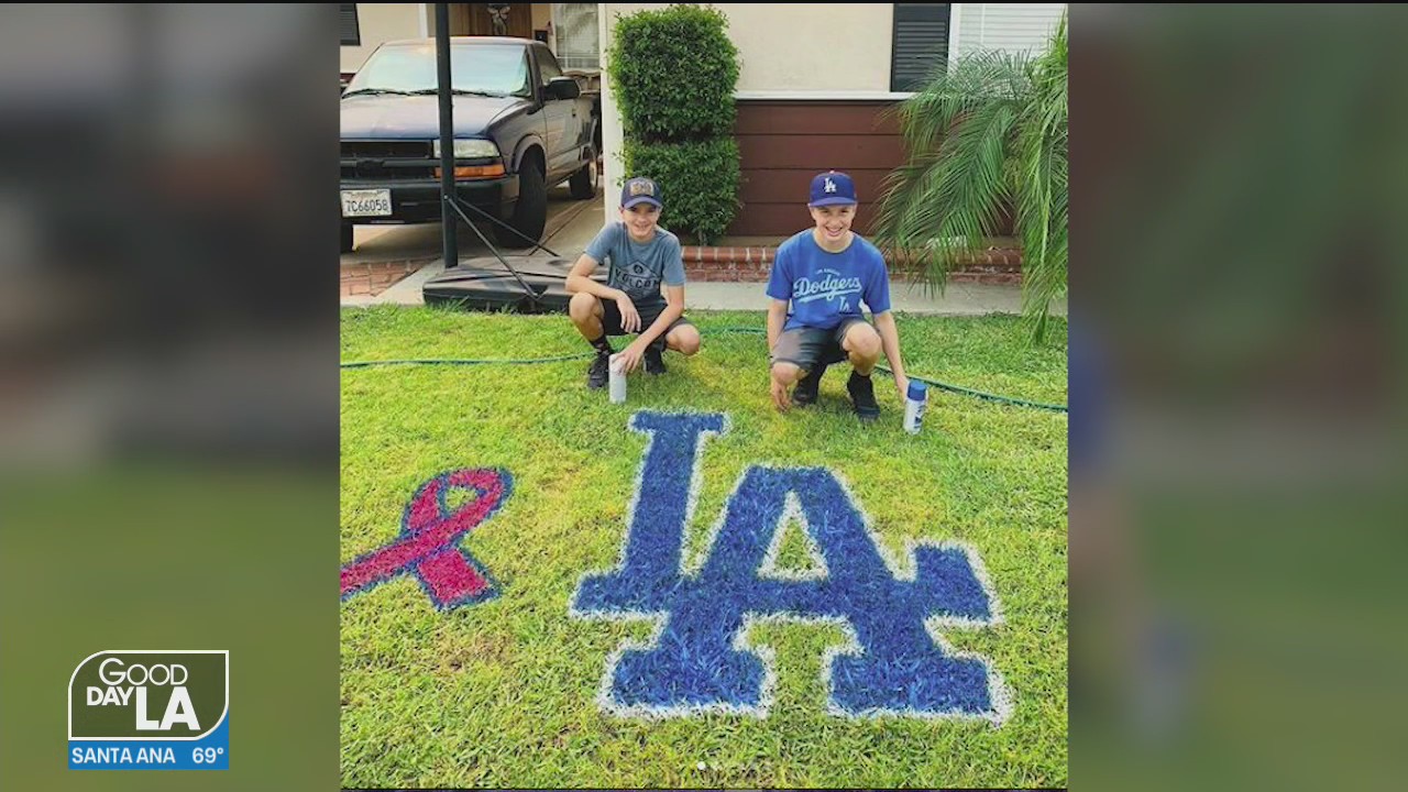 Two young Dodgers fans making their mark with LA Lawn Art