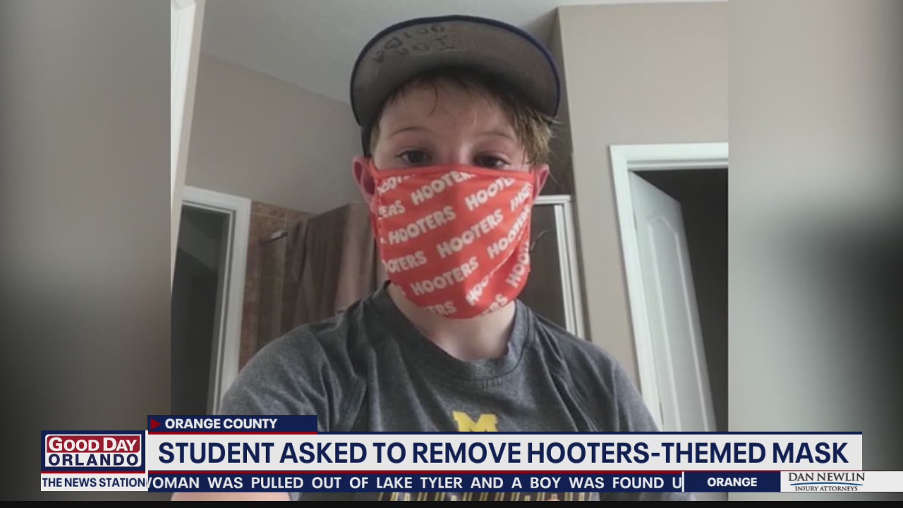 Orange County student asked to remove Hooters-themed mask
