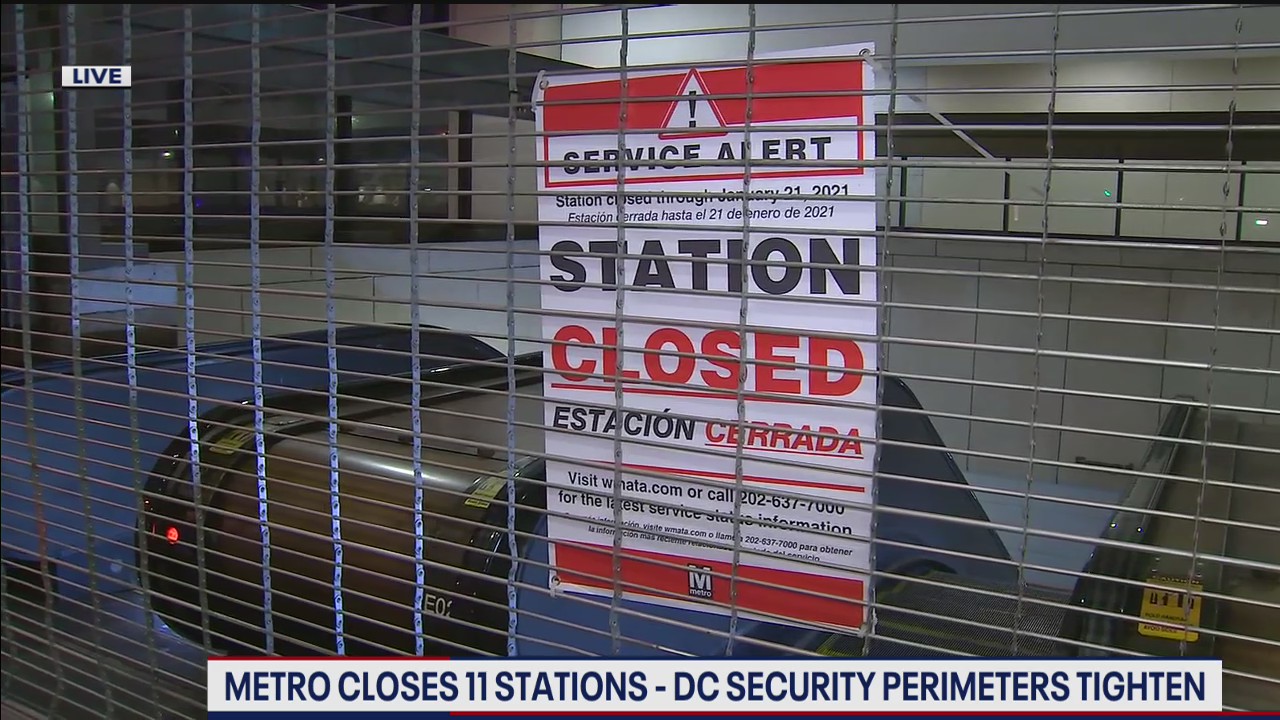 Metro closes more stations as DC security perimeter tightens ahead of inauguration