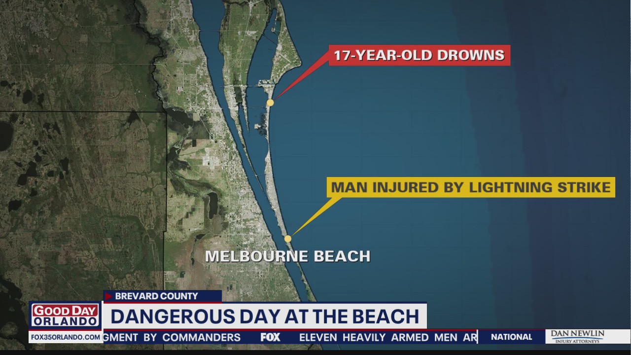 Dangerous day at the beach: Teen drowns near Cocoa Beach pier, Reports of lightning strike near Melbourne Beach