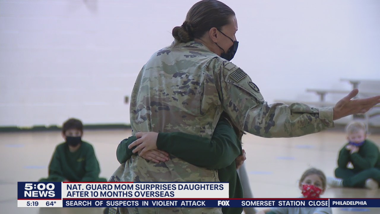 National Guard mom surprises daughters after 10 months overseas