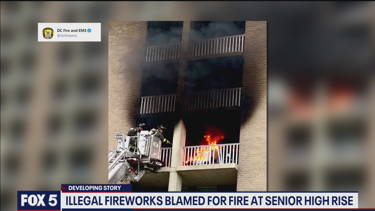 Investigators blame fireworks for senior high rise blaze