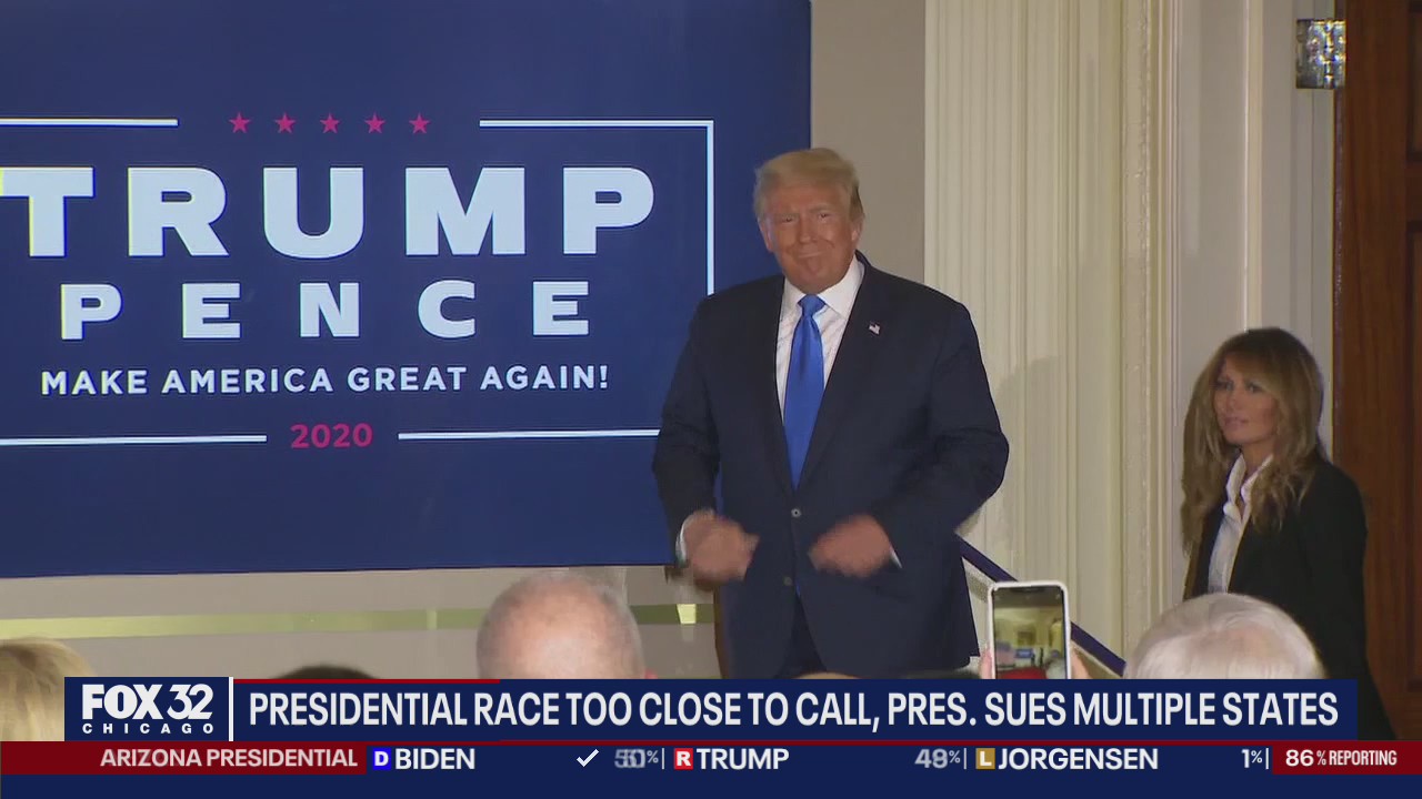 Biden on brink of winning White House as Trump files suit