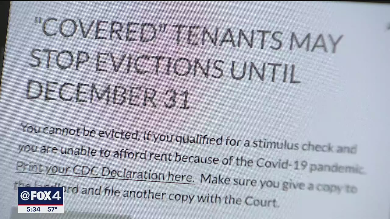 Dallas leaders warn thousands could be homeless as CDC's moratorium on evictions set to expire