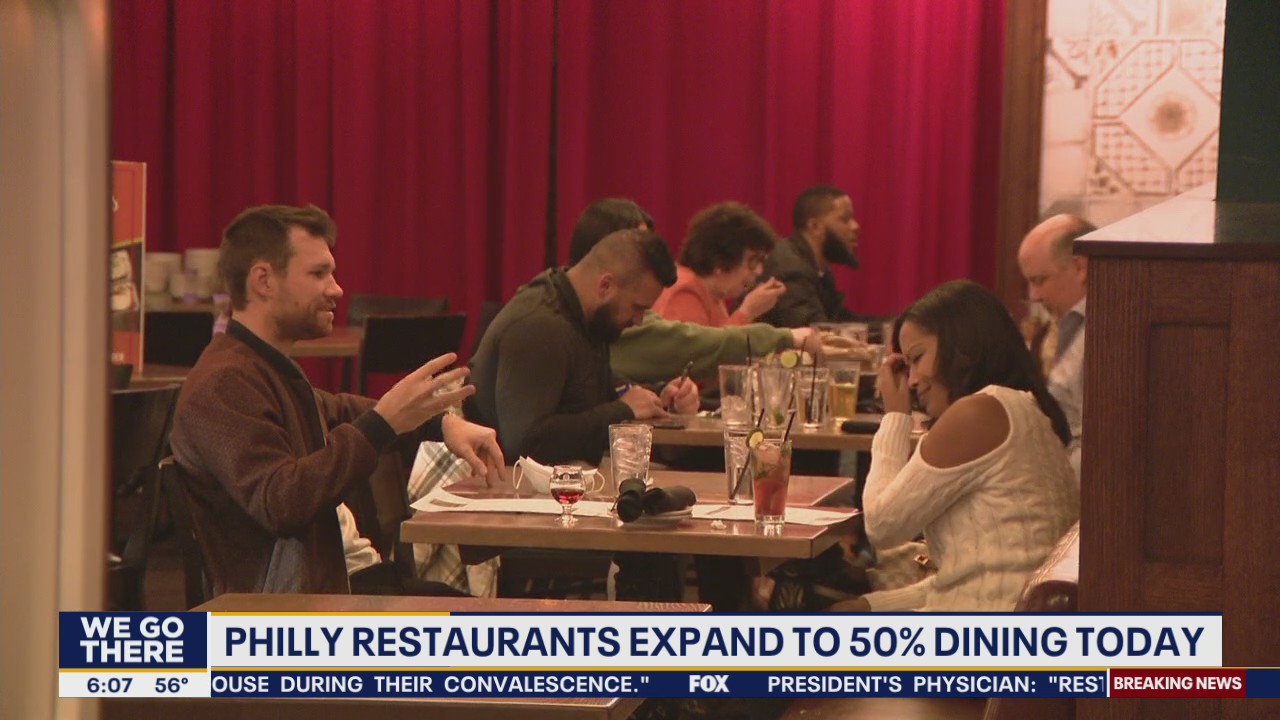 Philadelphia restaurants can expand indoor dining to 50% occupancy starting Friday