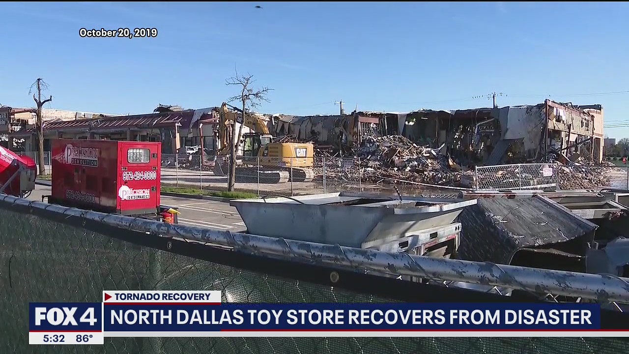 North Dallas toy store reopens in old location one year after tornado