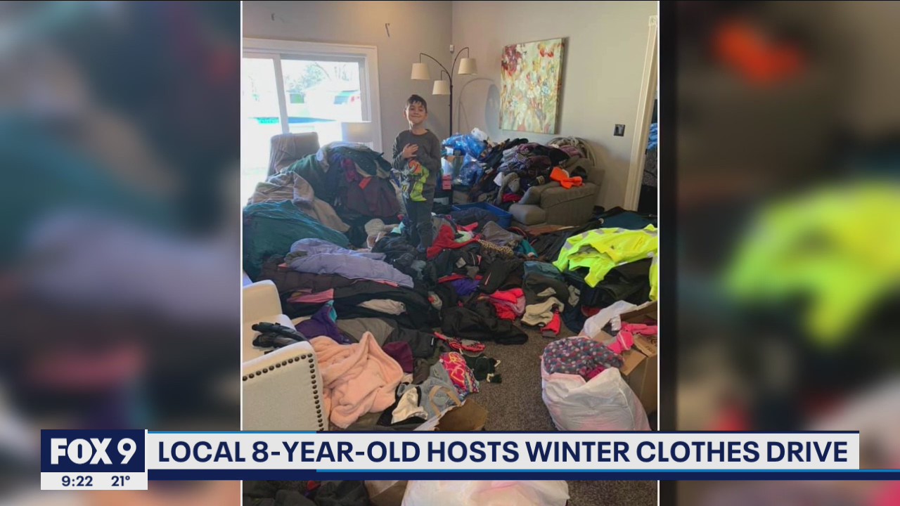Burnsville, Minnesota boy hosts winter clothing drive