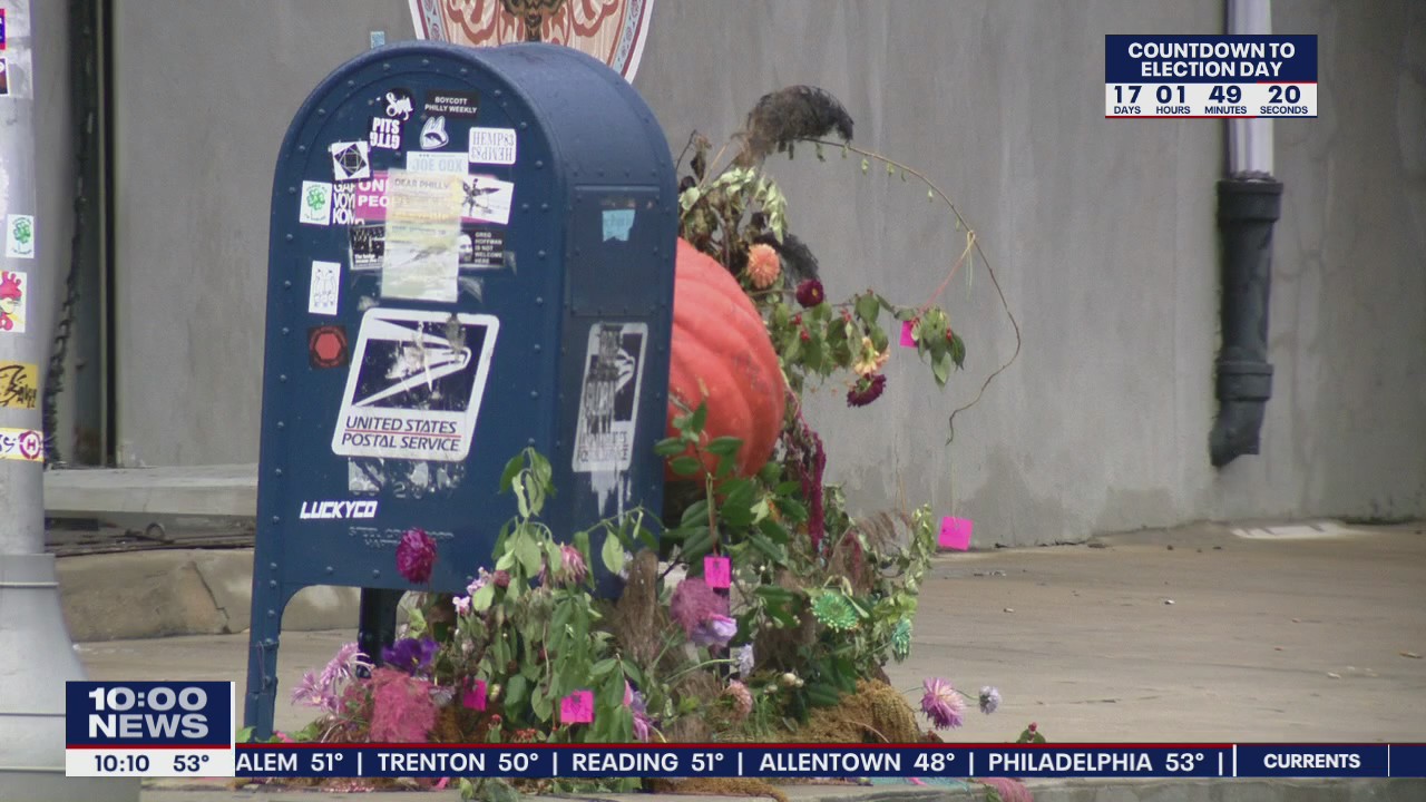 Flower covered mailboxes pop up around Philly encouraging people to vote