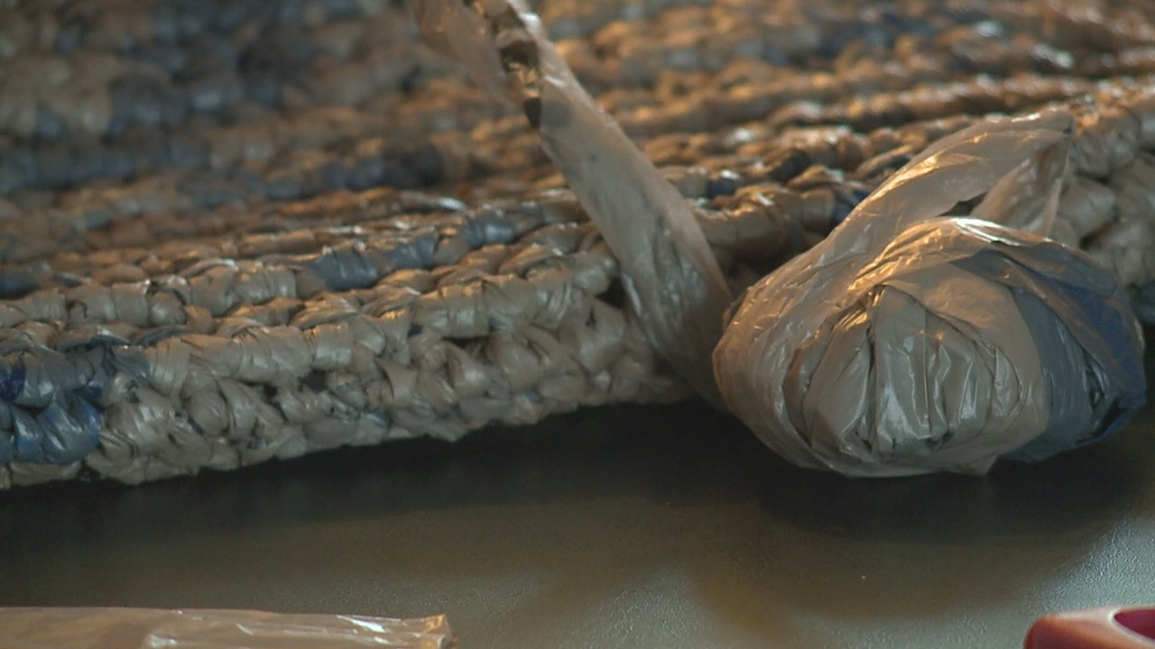 Crocheted 'Mercy Mats' help those in need and the environment