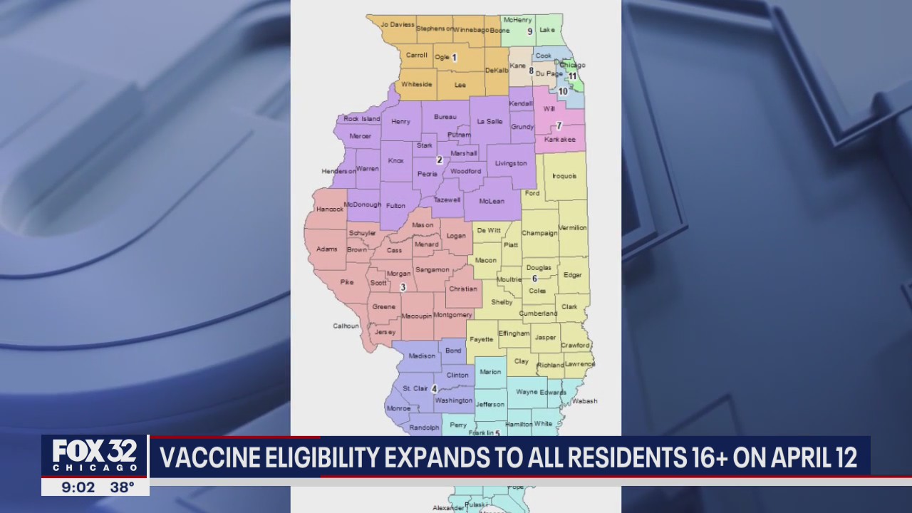 Illinois to expand vaccine eligibility to all non-Chicago residents, 16 and older
