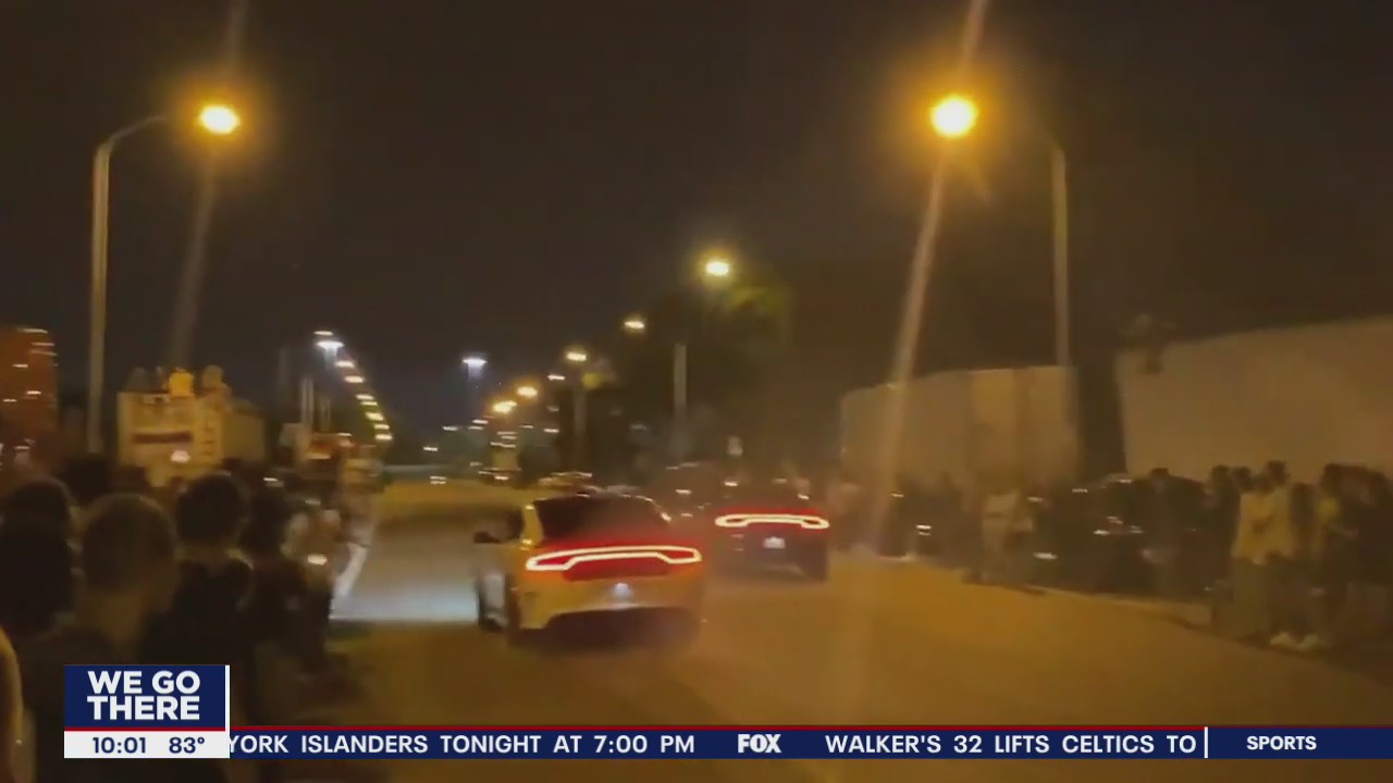 Suspects sought after illegal street race ends in crash, critically injuring woman