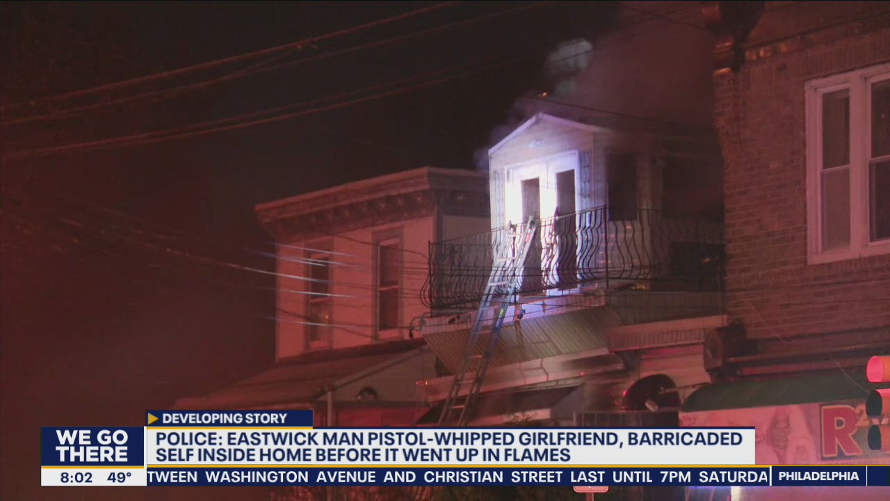 Police: Eastwick man pistol-whipped girlfriend, barricaded self inside home before it went up in flames