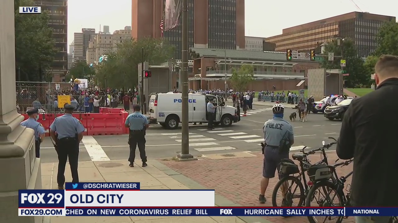 Protesters gather in Old City ahead of Trump's town hall