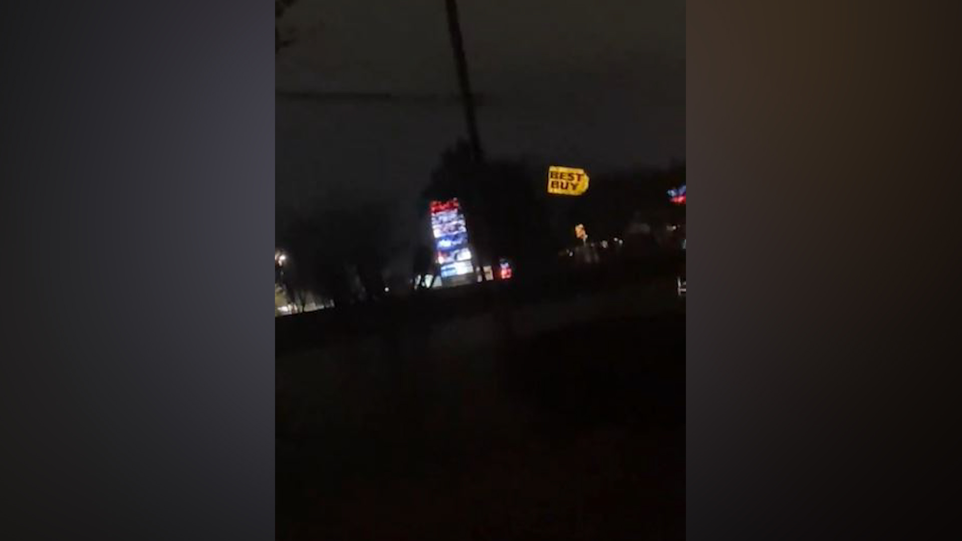 Shopping centers remain lit against blackout near Houston
