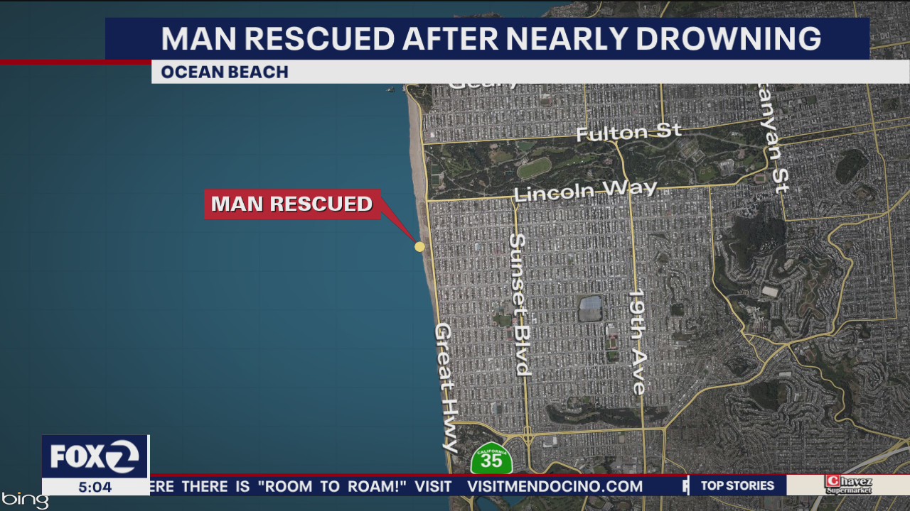 Surfers rescue man from drowning at Ocean Beach