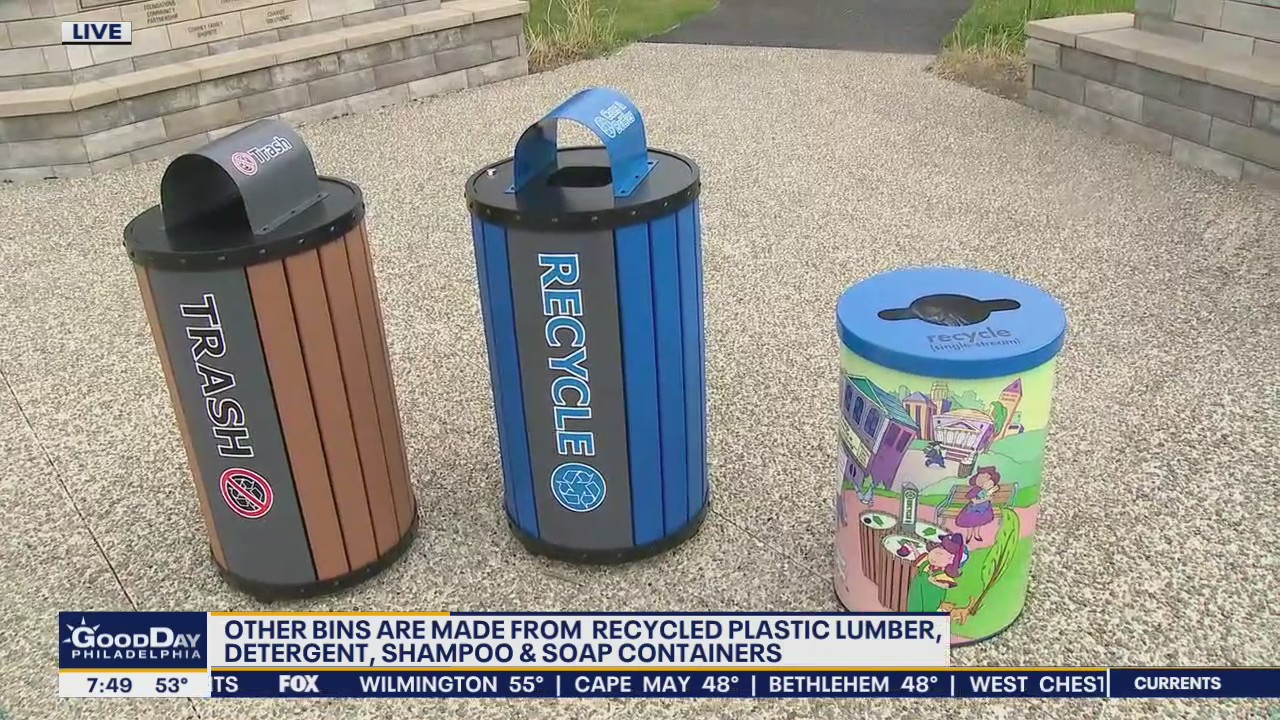 Jenn on the Charge: Kettle Creek Corporation creates trash and recycling bins from recycled materials