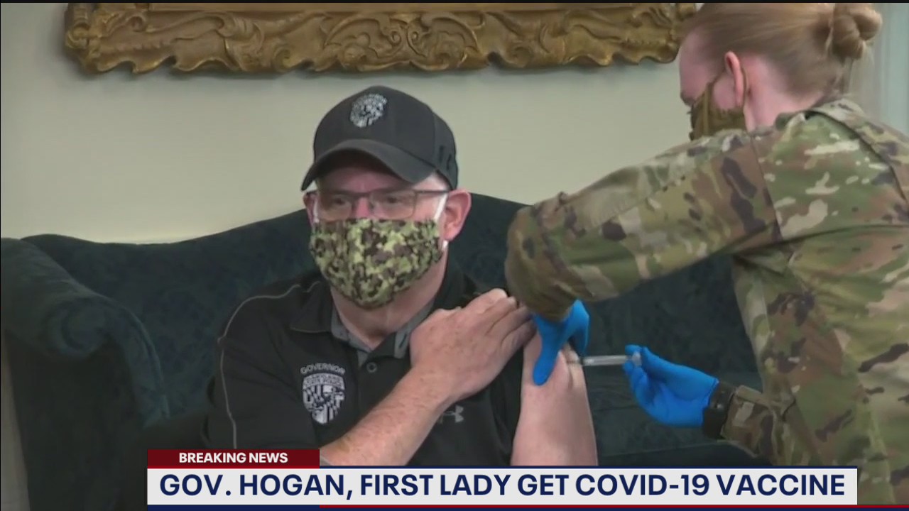 Maryland Governor Larry Hogan receives COVID-19 vaccine