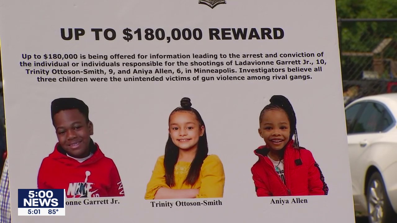 $180,000 reward offered in shooting of 3 children in Minneapolis