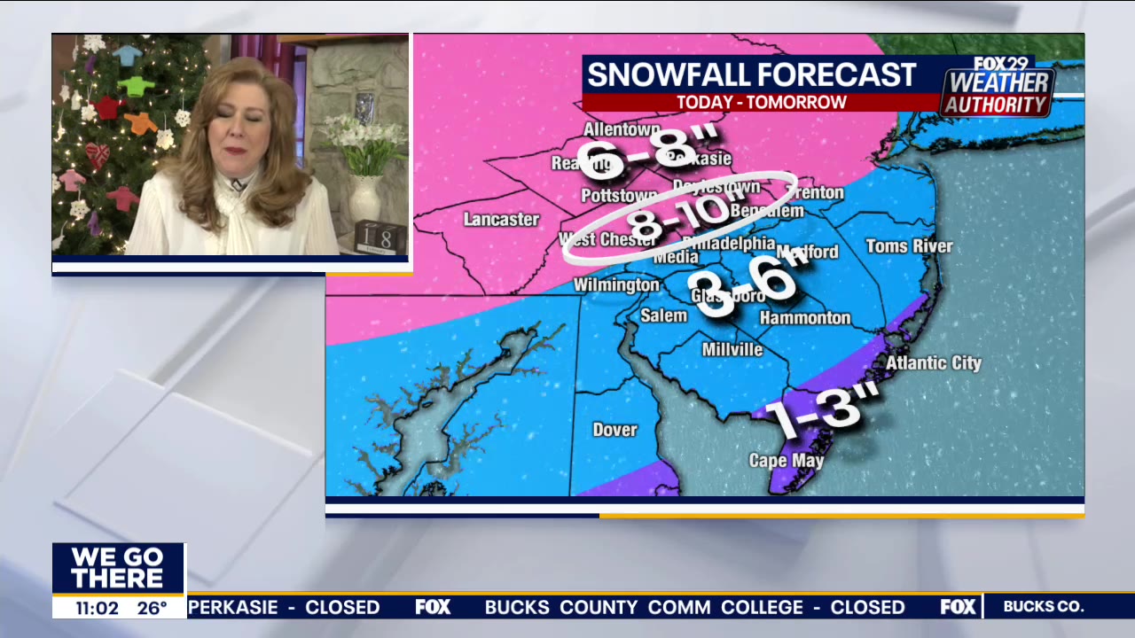 Weather Authority: Latest update on Thursday's winter storm