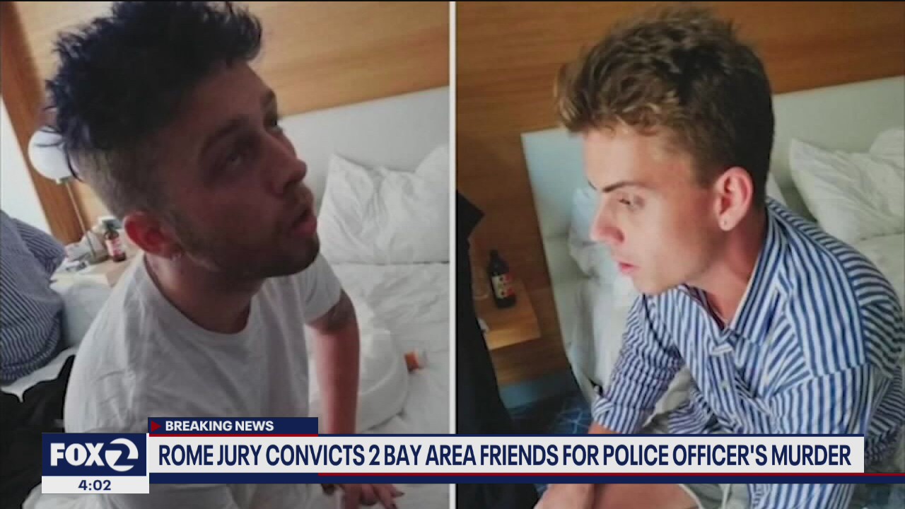 Rome jury convicts 2 Bay Area friends for police officer's murder