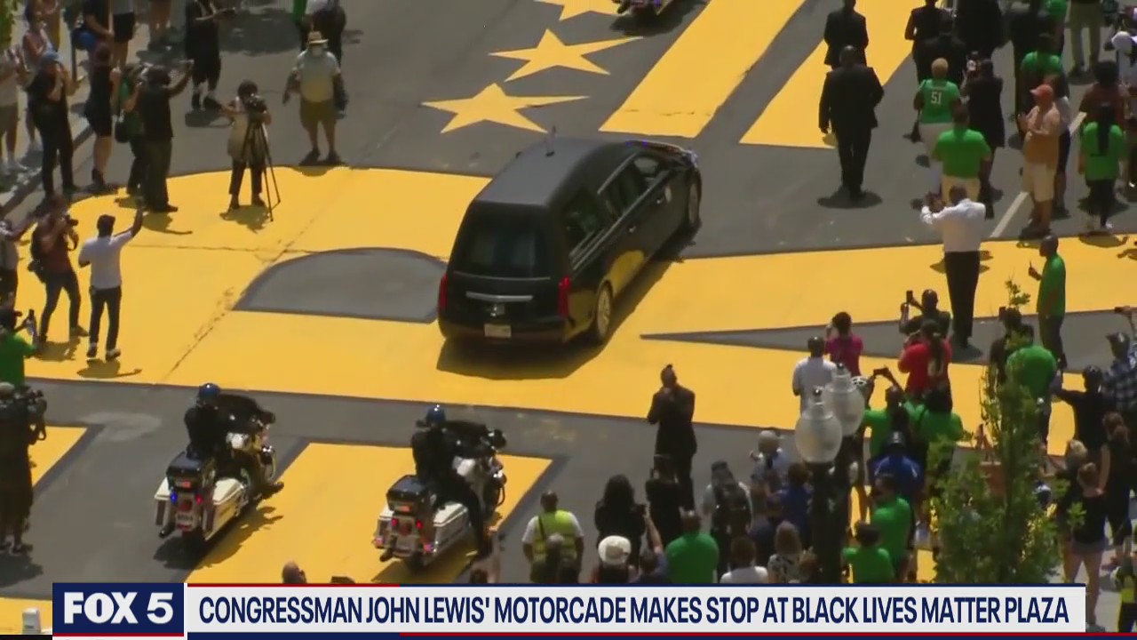 Rep John Lewis' motorcade makes stop at Black Lives Matter Plaza