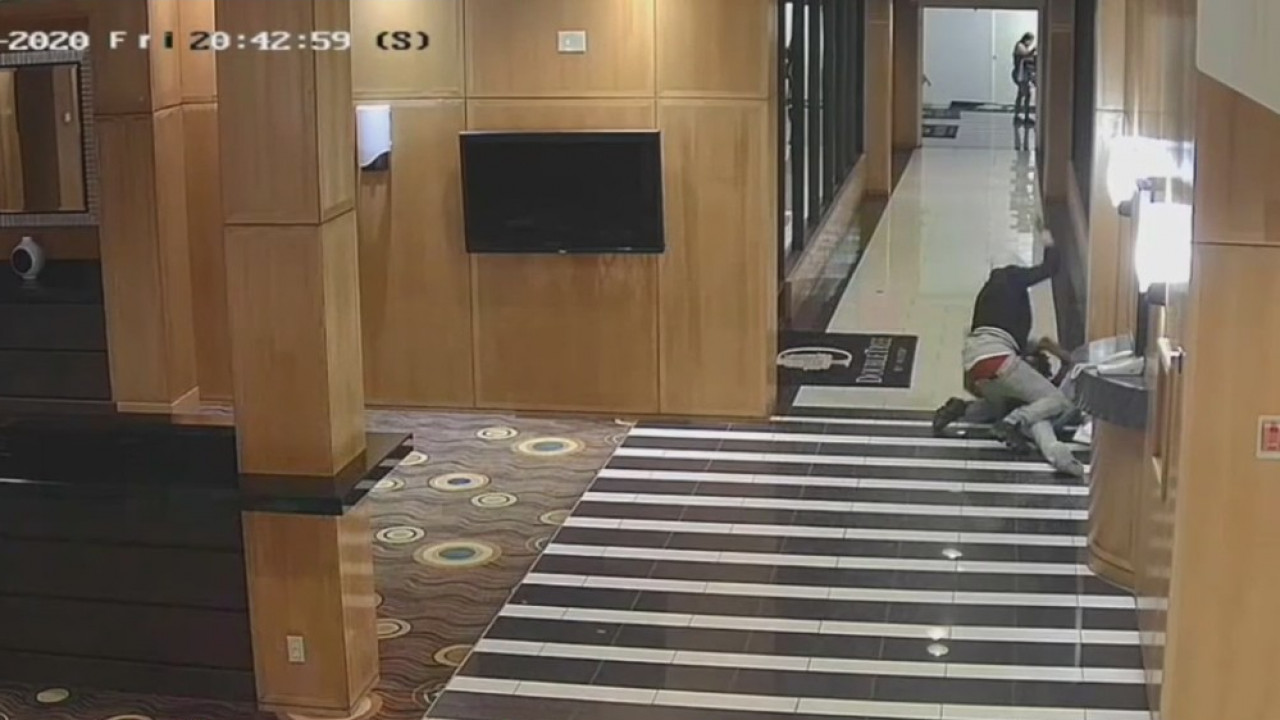Violent stabbing caught on video at hotel in Culver City