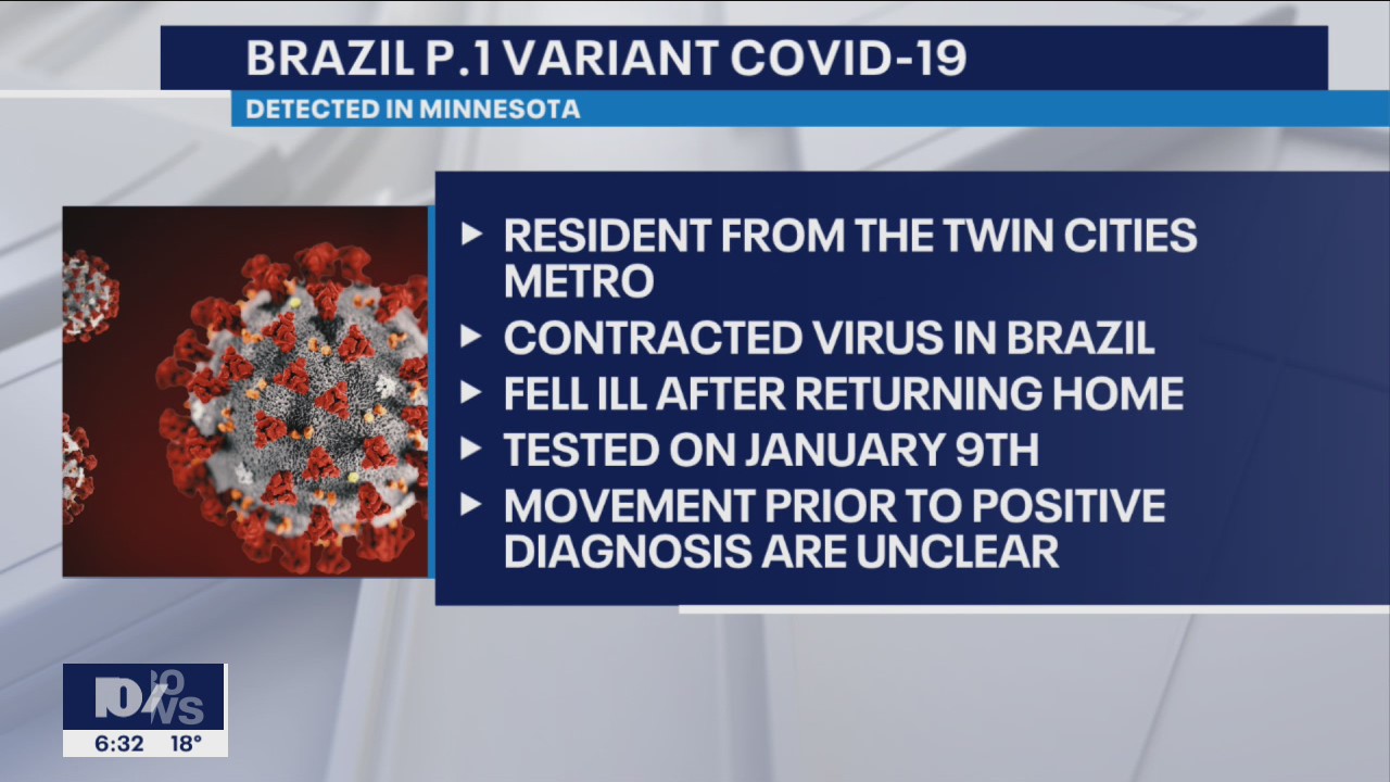 Health officials try to track movements of Minnesota patient with COVID-19 variant from Brazil