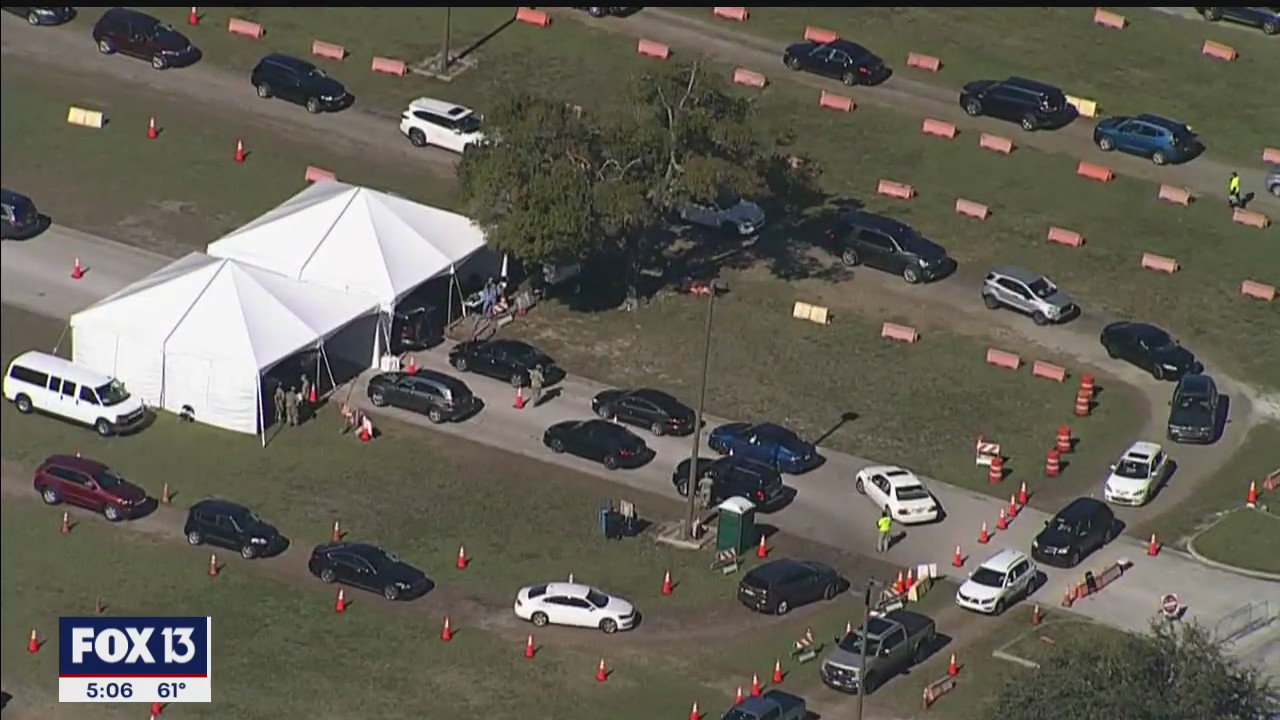 Crowds line up at COVID-19 testing sites