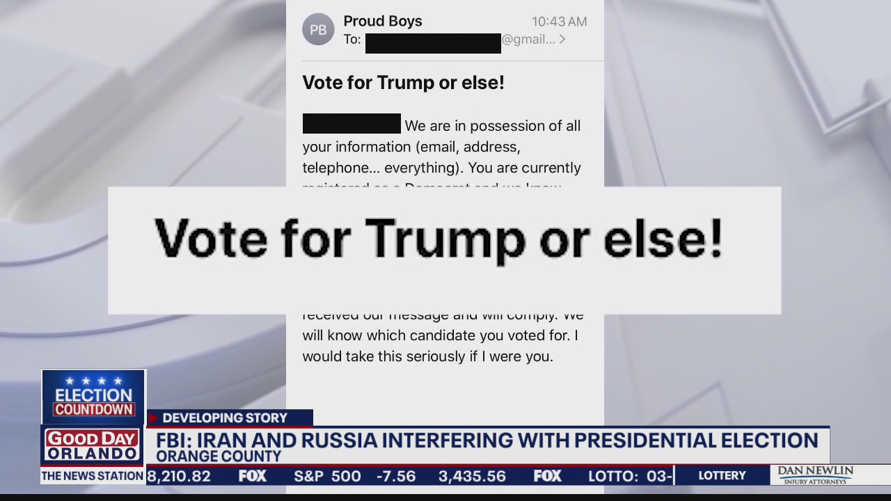 Russia, Iran obtain voter registration data, aim to interfere in election, FBI says