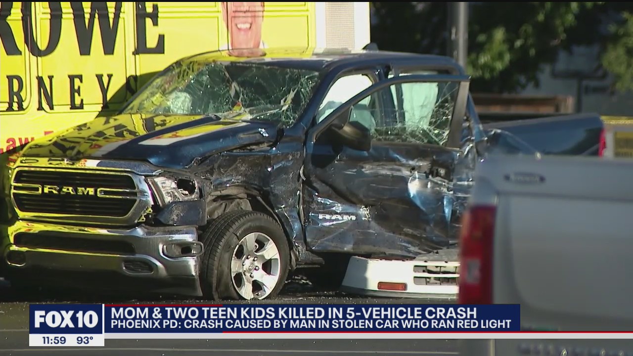 Phoenix PD: Red light runner in stolen SUV causes deadly multi-crash involving city bus