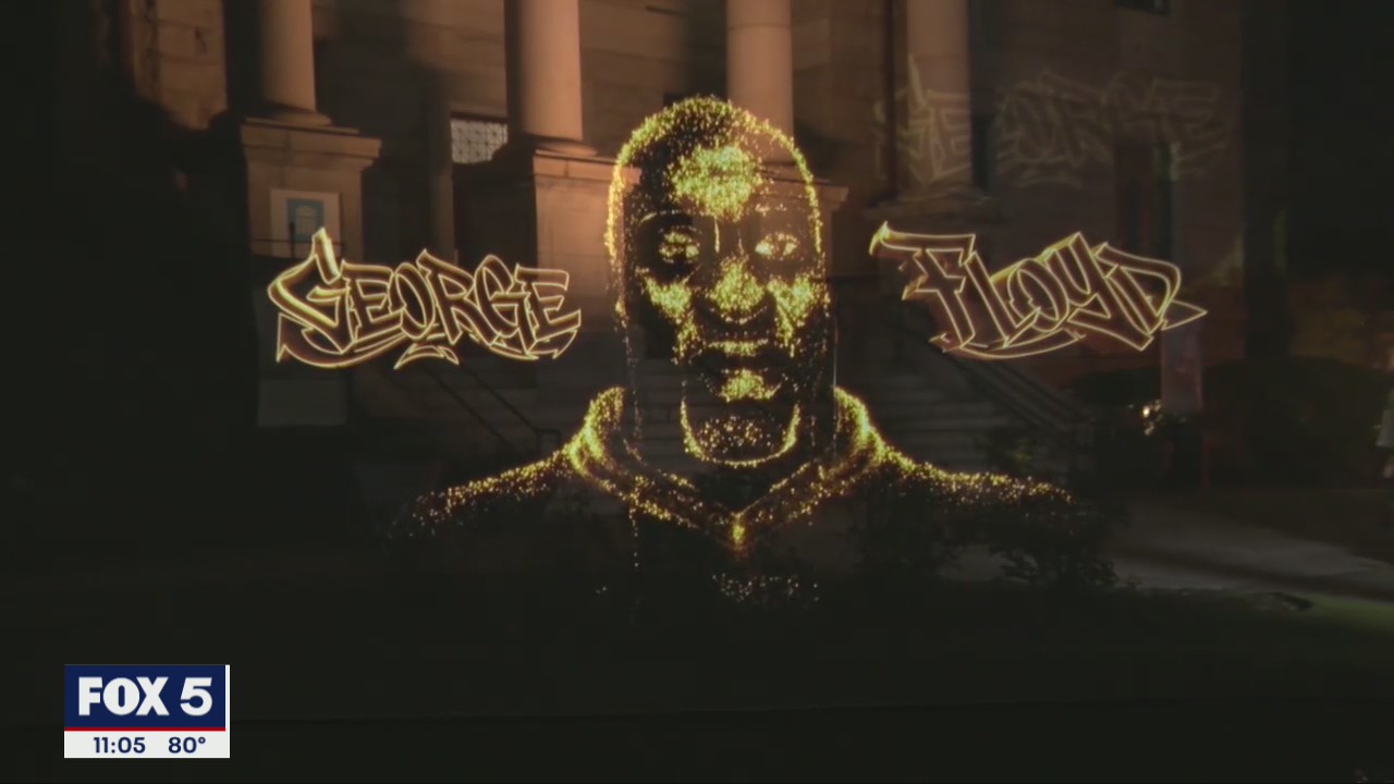George Floyd hologram stops in Decatur Square