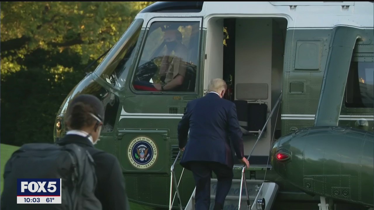 Trump, stricken by COVID-19, flown to military hospital